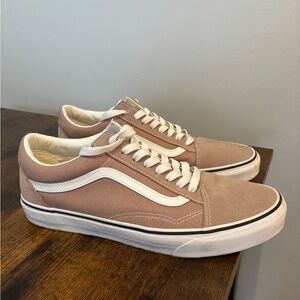 Vans Tan and White Old Skool Sneakers